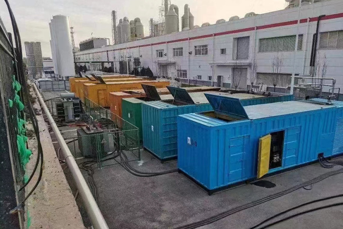 谢通门发电机租赁施工现场